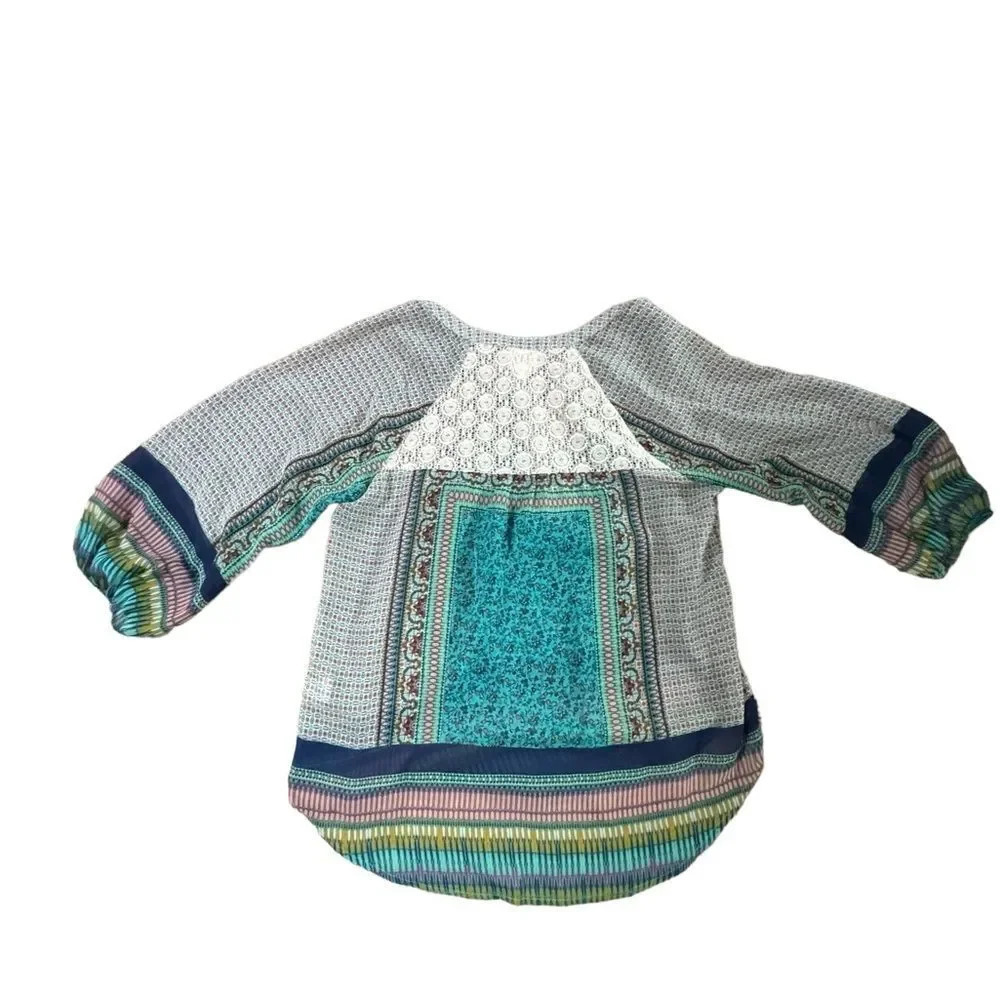 fig & flower Bohemian peasant top Anthropologie Sz M EUC - Picture 4 of 8